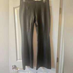 Slim Factor by Investments Ponte Coated Black Flare Pants - Sz M